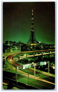 Tokyo Japan Postcard Night Scene of Super Highways Tokyo Tower 1969 Posted