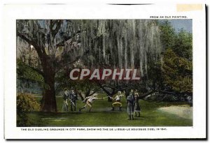 Old Postcard From An Old Painting The old Dueling Grounds in City Park Showin...