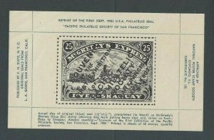 Published By F H Dietz Sticker Reprint f USA Philatelic Seal Of 1902