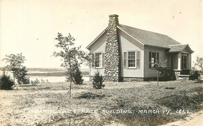 Postcard South Dakota Yankton 1st Territorial Senate Building 1962 23-8993