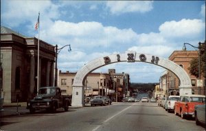 Dixon Illinois IL Arch Pickup Truck 1950s Street Scene Vintage Postcard