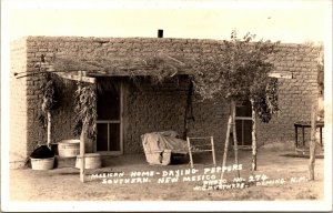 Real Photo Postcard Mexican Home Drying Peppers in Southern New Mexico