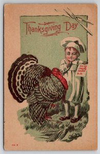 Thanksgiving Greetings Little Chef Invitation For Turkey Postcard K29