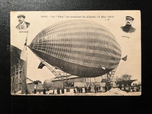 Mint France RPPC Zeppelin Postcard Le Pax Rose Too Soon Exploded Over Paris