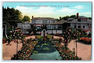 c1905 Butchart's Gardens and Residence Victoria BC Canada Unposted Postcard