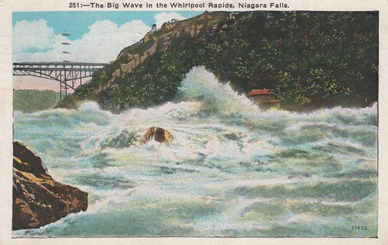 Big Wave in the Whirlpool Rapids - Niagara Falls NY, New York - pm 1934 - WB