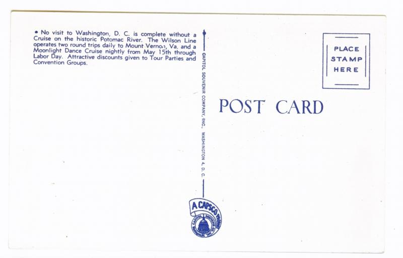 The S.S. Mount Vernon,  Linen Picture Postcard,  prisitine
