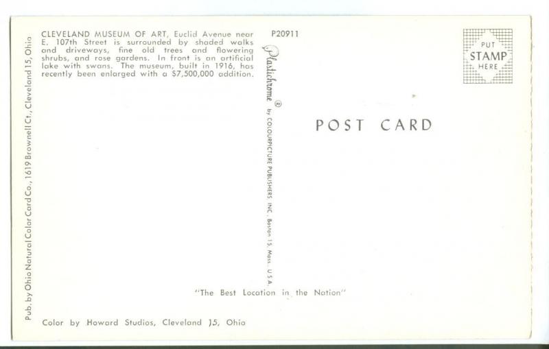 Cleveland Museum of Art, Ohio, unused Postcard