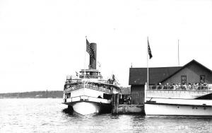 Burlington Vermont Steamer Ship Harbor Real Photo Antique Postcard K60866