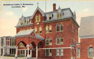 Lewiston Maine Sominican Fathers Monastary Exterior Antique Postcard K28304