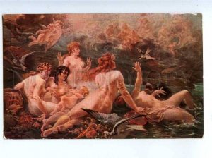 226685 NUDE Muses MERMAID Dolphin by LA LYRE Lapina SALON 1912