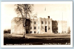 Fairbanks Alaska AK Postcard RPPC Photo Fairbanks Public School Building c1940's