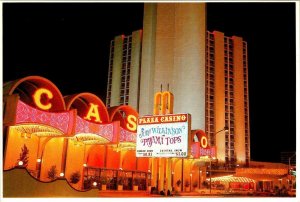 Las Vegas, NV Nevada  PLAZA HOTEL  Night~Neon~Marquee~Pajama Tops  4X6 Postcard