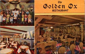 Linen Postcard Interior Views of The Golden Ox Restaurant in Chicago, Illinois