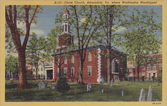 Christ Church Where Washington Worshipped Alexandria Virginia 1950