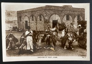 Mint Aden Real Picture Postcard Caravan At Rest