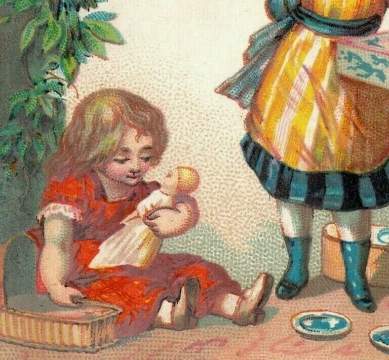 1880s-90s Victorian Trade Cards Adorable Children Doll Rooster Lot Of 6 P208