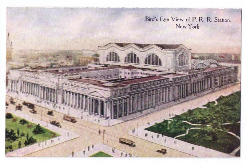 Penn Railroad Station P.R.R. New York NY ca 1910 Postcard