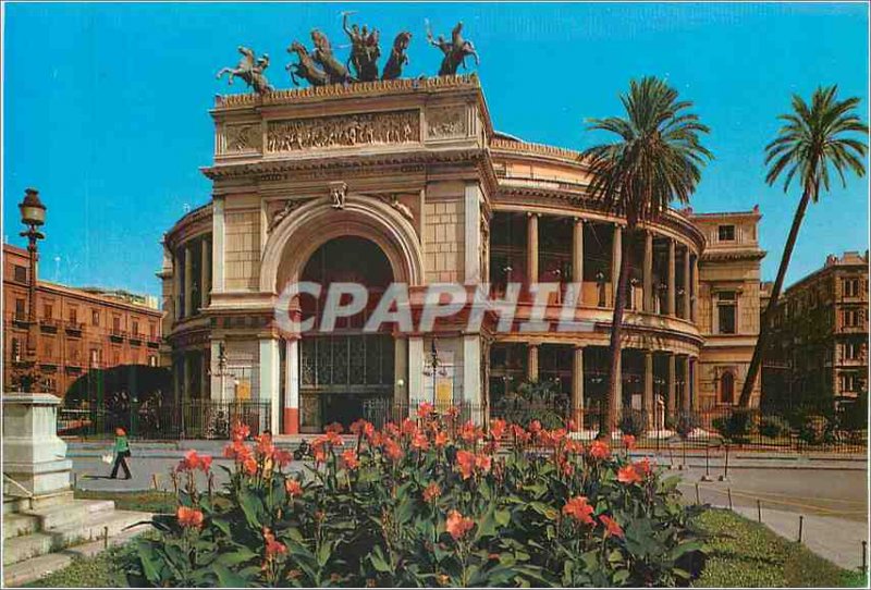 Postcard Modern Theater Politeama Palermo