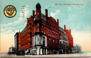 Postcard GA Atlanta The New Kimball Hotel Southern Railway Office 1912 S75