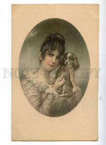 187941 Lady KING CHARLES SPANIEL by WICHERA Vintage Vienne PC