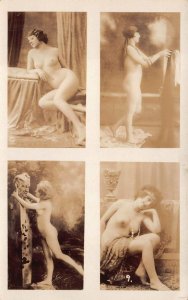 RPPC NUDITY WOMEN MULTI-VIEW STUDIO REAL PHOTO POSTCARD (c. 1930s) (2)