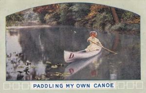 Lady - Paddling My Own Canoe - DB - pm Middleport, NY 1910 - Romance