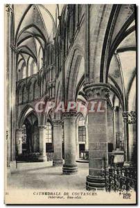 Old Postcard Cathedral Of Coutances Interior