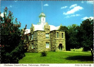 Tishomingo OK Oklahoma  CHICKASAW COUNCIL HOUSE  Native American  4X6 Postcard