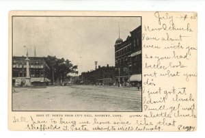 CT - Danbury. Main Street North from City Hall ca 1904