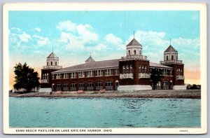 K46/ Oak Harbor Ohio Postcard c1910 Sand Beach Pavilion Lake Erie 477