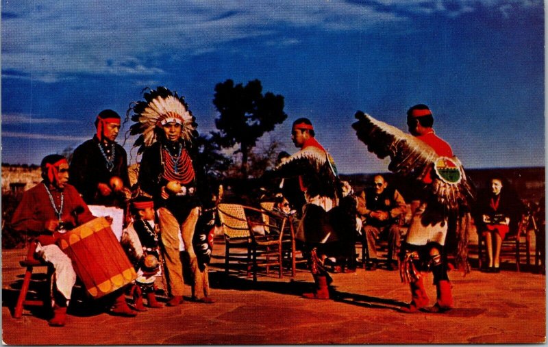 Vtg Hopi Indian Dancers Native American Grand Canyon Arizona AZ Postcard