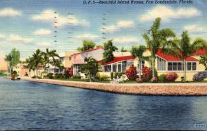 Florida Fort Lauderdale Beautiful Island Homes 1949 Curteich