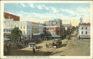 Hagerstown MD Public Square Potomac c1920 Postcard