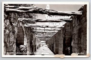 San Antonio TX RPPC The Alamo Arcade Real Photo Postcard T22