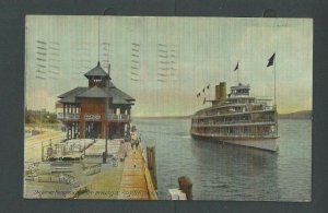 1912 Post Card Steamer Hendrick Hudson Arriving At Kingston Port NY