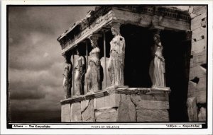 Greece Athens The Karyatides Vintage RPPC C156