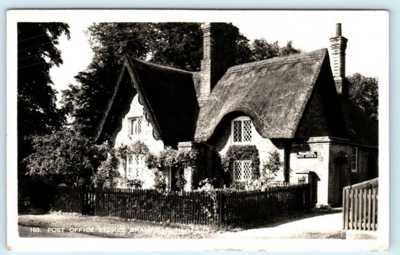 RPPC  BRAMFIELD, Hertfordshire England UK ~ POST OFFICE STORE Postcard