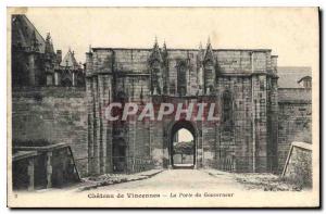 Old Postcard Chateau de Vincennes The Gate Gouvernour