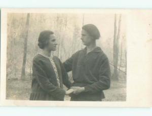 rppc 1920's ROMANTIC COUPLE IN THE FOREST AC8855