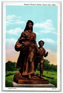 c1948 Pioneer Woman Statue Ponca City Oklahoma Antique Monument Vintage Postcard 