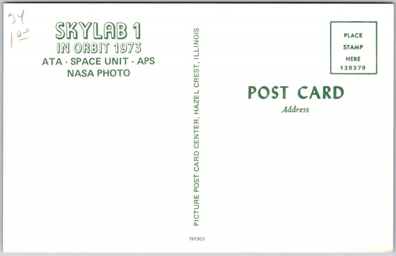 Space Shuttle Skylab 1 in Orbit 1973 ATA-Space Unit - APS NASA Photo Postcard 