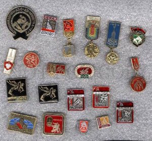 000163 WRESTLING set 20 russian different pins #163