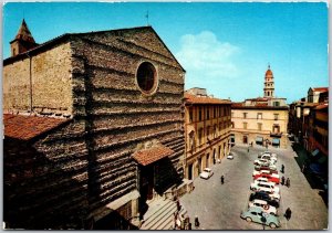 St. Francis Square Arezzo Italy Street View Buildings Car Parks Postcard