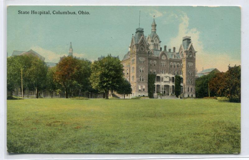 Insane Asylum State Hospital Columbus Ohio 1910c postcard