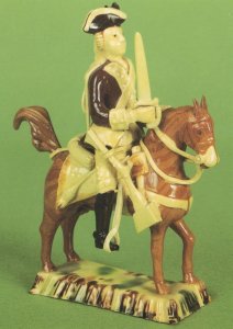 Antique Cavalryman Chestnut Horse Astbury Wheildon Figure Postcard