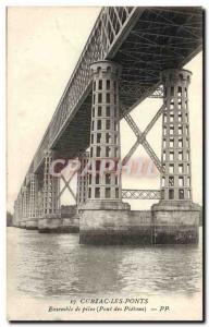 Old Postcard Cubzac Bridges Set Of Batteries Bridge pedestrian