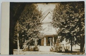 RPPC Victorian Women & Child at Home Unique Stacked Brick Sidewalk Postcard L16