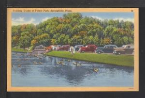 Feeding Ducks,Forest Park,Springfield,MA Postcard 