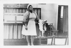 J77/ Black Americana  Non-Postcard Photograph c1920s Woman Church 79